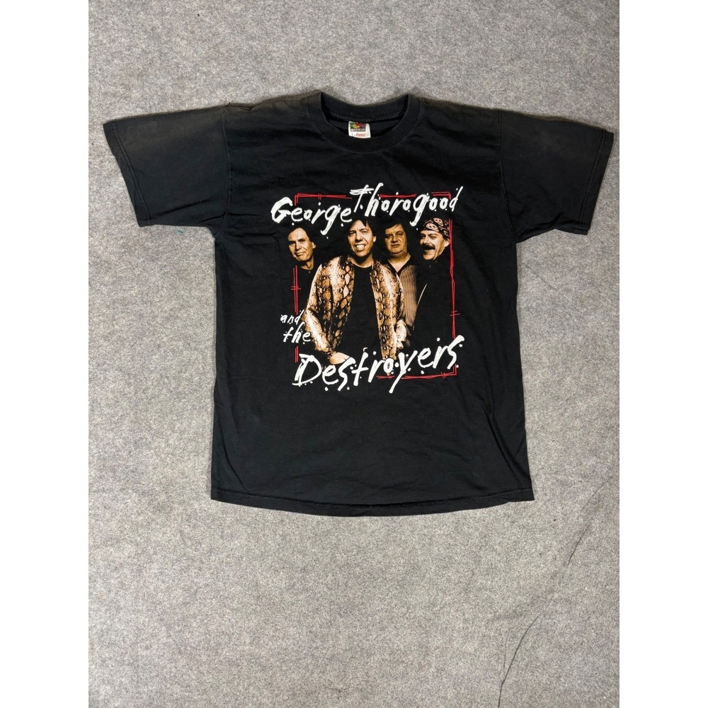 George Thorogood and the Destroyers Band T-Shirt Mens Large Black Fruit of Loom